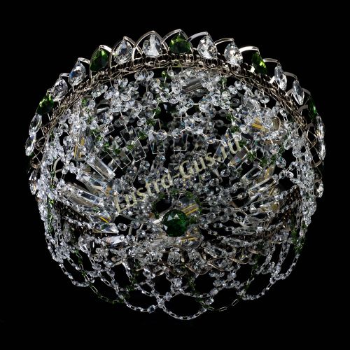 Люстра Хрустальный Каскад Ажур зеленый в Симферополе Гусь Хрустальный