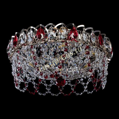 Люстра Хрустальный Каскад Ажур красный в Симферополе Гусь Хрустальный