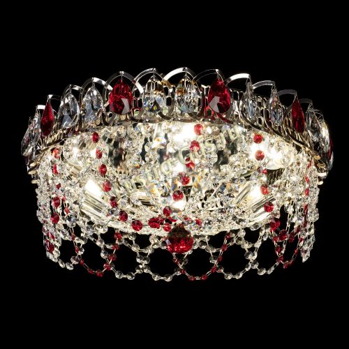 Люстра Хрустальный Каскад Ажур красный в Симферополе Гусь Хрустальный