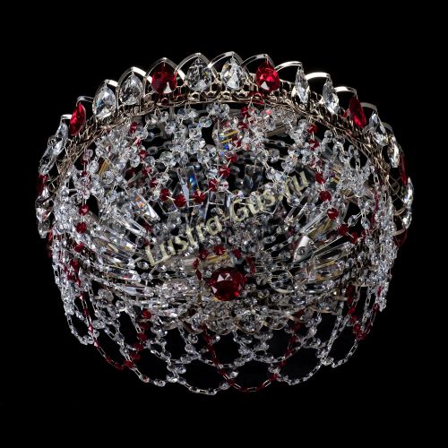 Люстра Хрустальный Каскад Ажур красный в Симферополе Гусь Хрустальный
