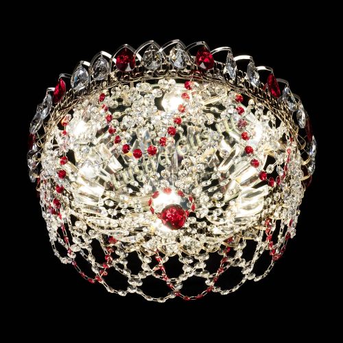 Люстра Хрустальный Каскад Ажур красный в Симферополе Гусь Хрустальный