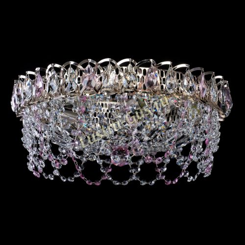 Люстра Хрустальный Каскад Ажур розовый в Симферополе Гусь Хрустальный