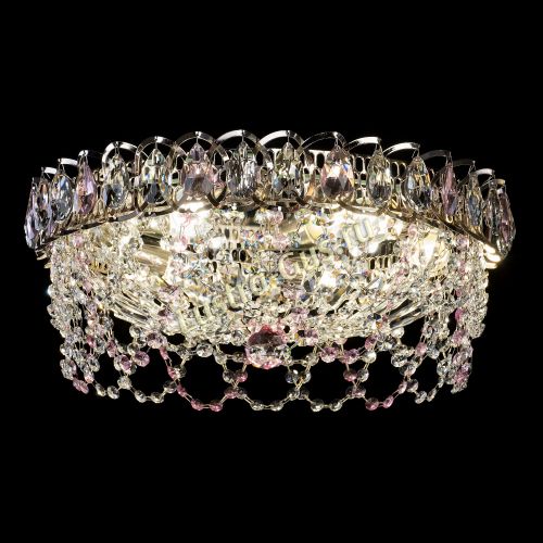 Люстра Хрустальный Каскад Ажур розовый в Симферополе Гусь Хрустальный