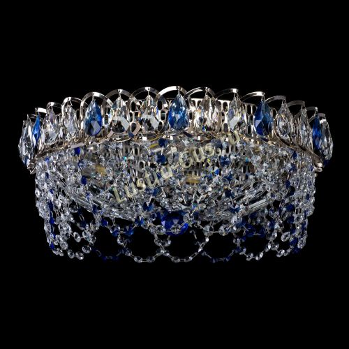 Люстра Хрустальный Каскад Ажур синий в Симферополе Гусь Хрустальный