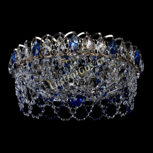 Люстра Хрустальный Каскад Ажур синий в Симферополе Гусь Хрустальный