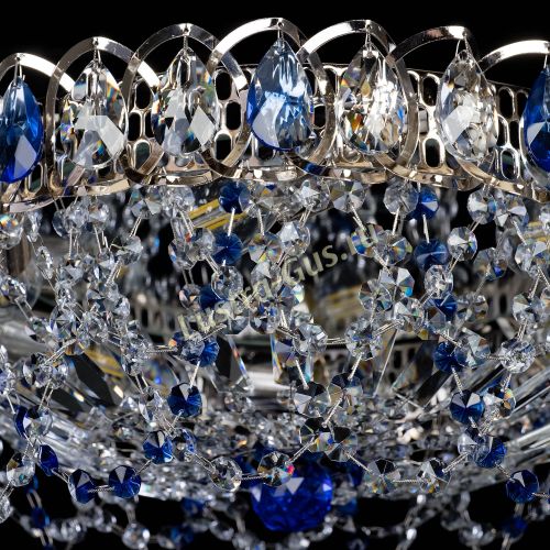 Люстра Хрустальный Каскад Ажур синий в Симферополе Гусь Хрустальный