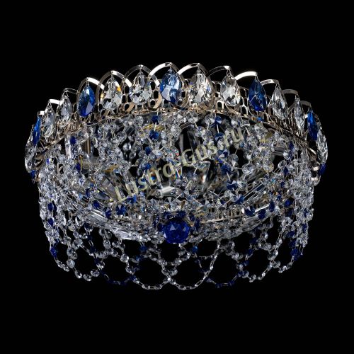 Люстра Хрустальный Каскад Ажур синий в Симферополе Гусь Хрустальный