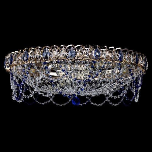 Люстра Каскад Ажур 700 мм синий в Симферополе Гусь Хрустальный