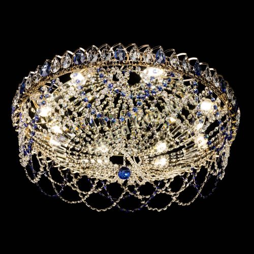 Люстра Каскад Ажур 700 мм синий в Симферополе Гусь Хрустальный