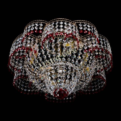 Люстра Камелия №1 красная в Симферополе Гусь Хрустальный
