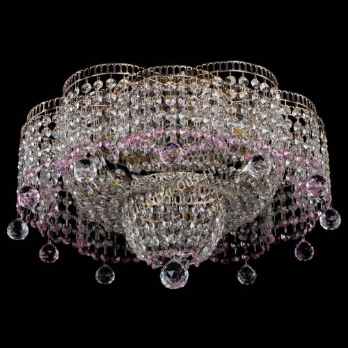 Люстра Камелия №4 розовая в Симферополе Гусь Хрустальный