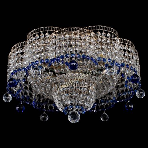 Люстра Камелия №4 синяя в Симферополе Гусь Хрустальный