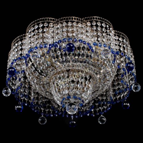Люстра Камелия №4 синяя в Симферополе Гусь Хрустальный