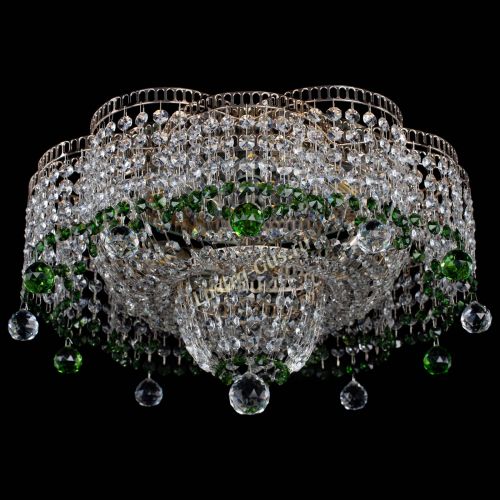 Люстра Камелия №4 зеленая в Симферополе Гусь Хрустальный