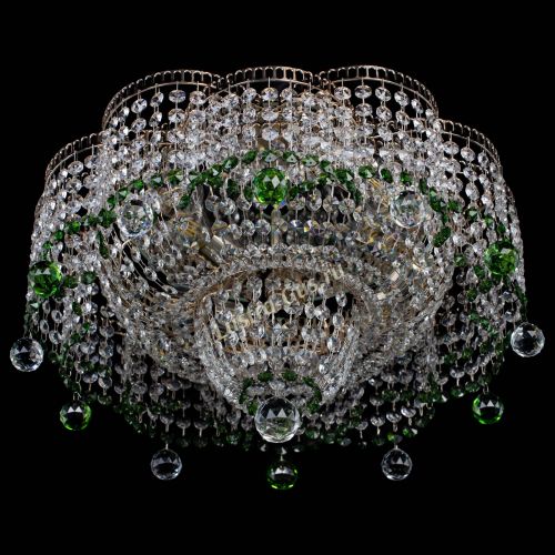 Люстра Камелия №4 зеленая в Симферополе Гусь Хрустальный