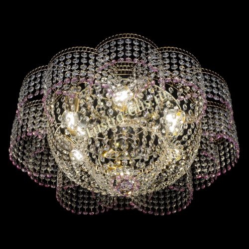 Люстра Камелия №1 розовая в Симферополе Гусь Хрустальный