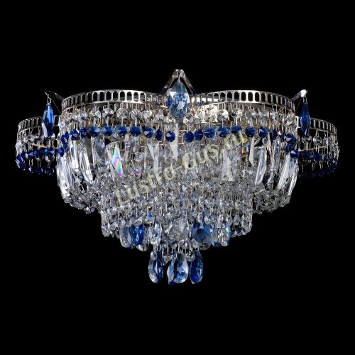 Люстра Камея №1 - 3 лампы синяя в Симферополе Гусь Хрустальный