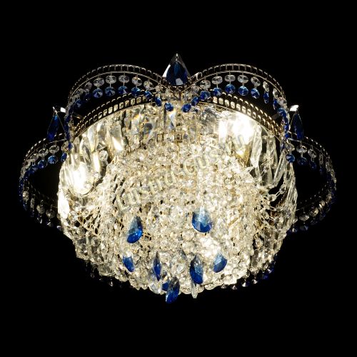 Люстра Камея №1 - 3 лампы синяя в Симферополе Гусь Хрустальный