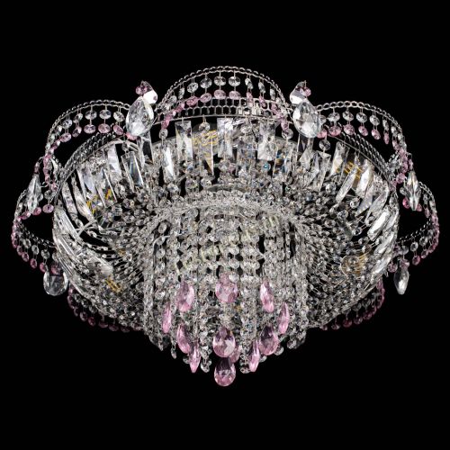 Люстра Камея №1 розовая в Симферополе Гусь Хрустальный