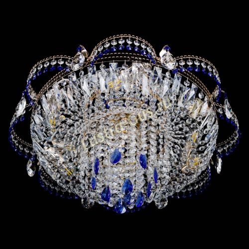 Люстра Камея №1 синяя в Симферополе Гусь Хрустальный