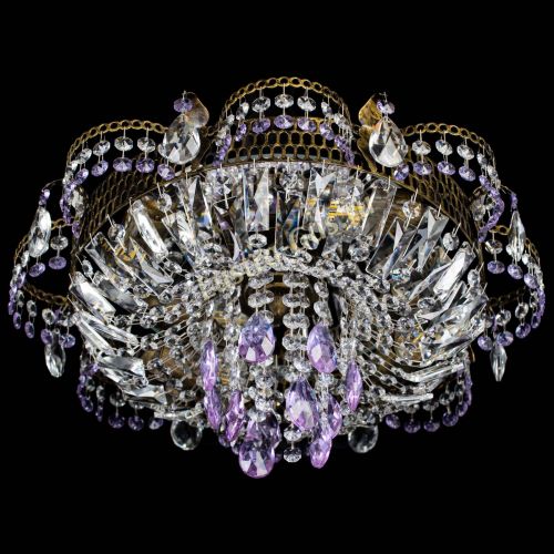 Люстра Камея №4 под бронзу фиолетовая в Симферополе Гусь Хрустальный