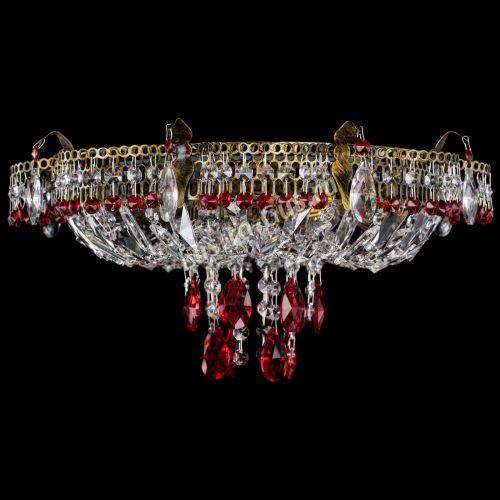 Люстра Камея №4 под бронзу красная в Симферополе Гусь Хрустальный