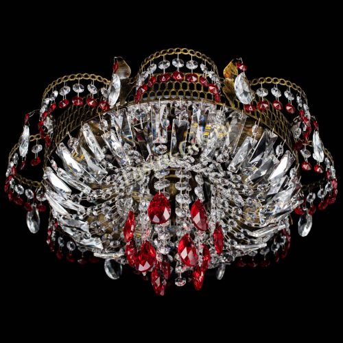 Люстра Камея №4 под бронзу красная в Симферополе Гусь Хрустальный