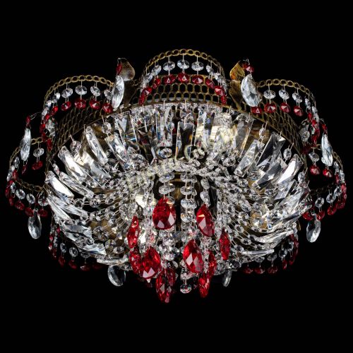 Люстра Камея №4 под бронзу красная в Симферополе Гусь Хрустальный