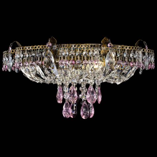 Люстра Камея №4 под бронзу розовая в Симферополе Гусь Хрустальный