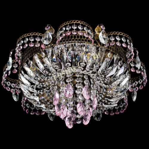 Люстра Камея №4 под бронзу розовая в Симферополе Гусь Хрустальный