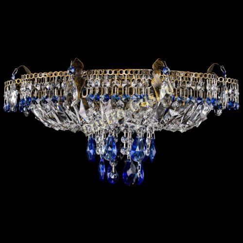 Люстра Камея №4 под бронзу синяя в Симферополе Гусь Хрустальный