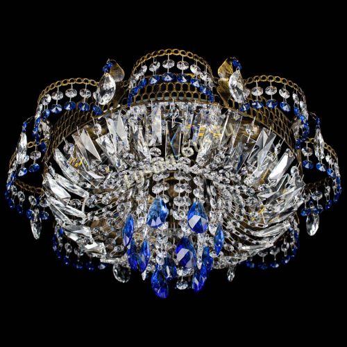 Люстра Камея №4 под бронзу синяя в Симферополе Гусь Хрустальный