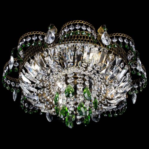 Люстра Камея №4 под бронзу зеленая в Симферополе Гусь Хрустальный