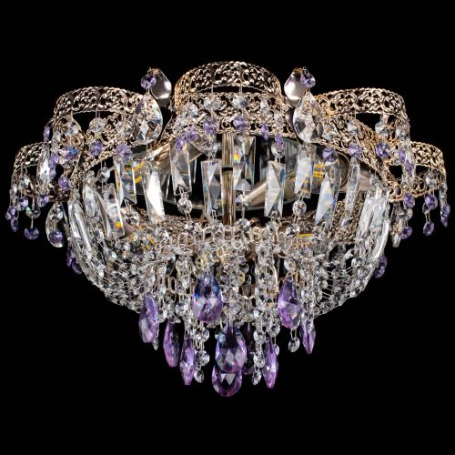 Люстра Камея Флора №4 фиолетовая в Симферополе Гусь Хрустальный