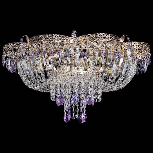 Люстра Камея Флора Журавлик №6 фиолетовая в Симферополе Гусь Хрустальный