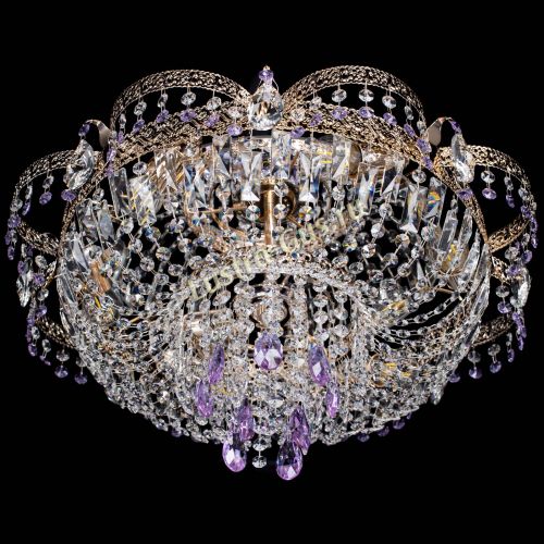 Люстра Камея Флора Журавлик №6 фиолетовая в Симферополе Гусь Хрустальный