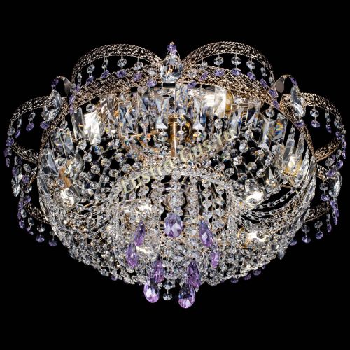 Люстра Камея Флора Журавлик №6 фиолетовая в Симферополе Гусь Хрустальный