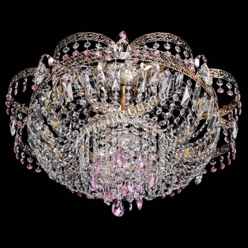 Люстра Камея Флора Журавлик №6 розовая в Симферополе Гусь Хрустальный