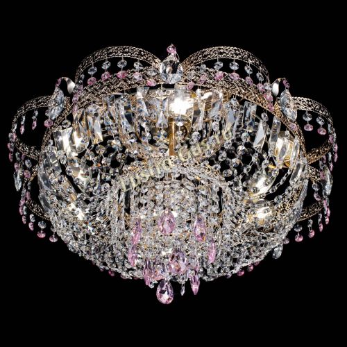 Люстра Камея Флора Журавлик №6 розовая в Симферополе Гусь Хрустальный