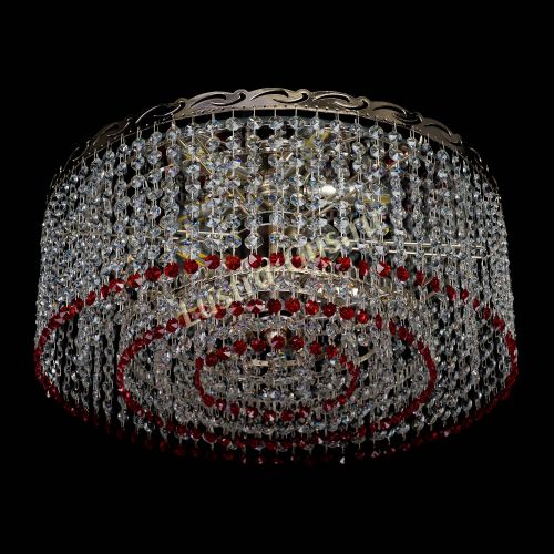 Люстра Капель оптикон №2 красная в Симферополе Гусь Хрустальный