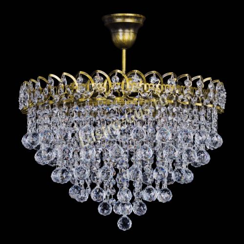 Люстра Капель Пирамида Шар 30 с подвесом под бронзу в Симферополе Гусь Хрустальный