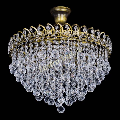 Люстра Капель Пирамида Шар 30 с подвесом под бронзу в Симферополе Гусь Хрустальный