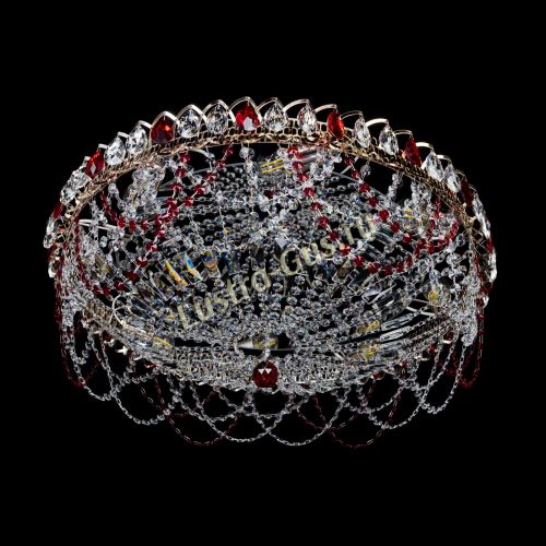 Люстра Каскад Ажур 700 мм красный в Симферополе Гусь Хрустальный