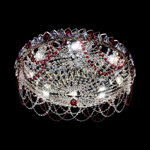 Люстра Каскад Ажур 700 мм красный в Симферополе Гусь Хрустальный