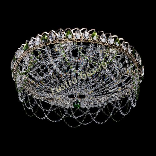 Люстра Каскад Ажур 700 мм зеленый в Симферополе Гусь Хрустальный