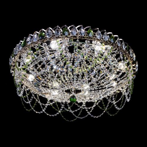 Люстра Каскад Ажур 700 мм зеленый в Симферополе Гусь Хрустальный