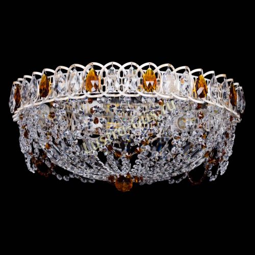 Люстра Каскад Ажур Чайная белая в Симферополе Гусь Хрустальный