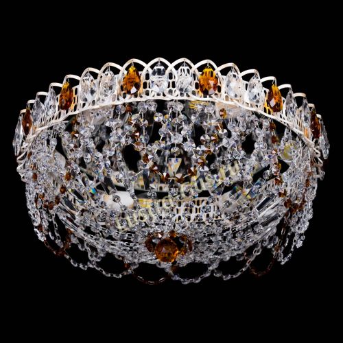 Люстра Каскад Ажур Чайная белая в Симферополе Гусь Хрустальный