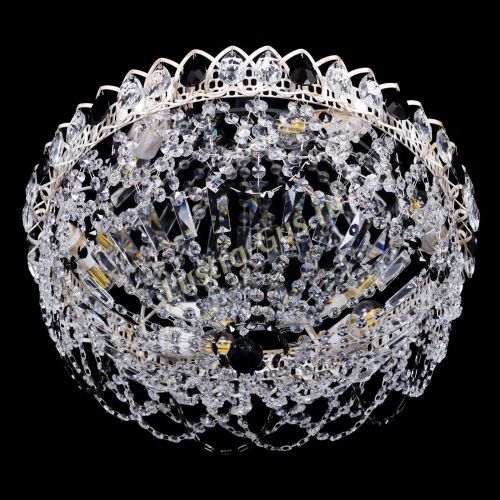 Люстра Каскад Ажур Черная белая в Симферополе Гусь Хрустальный