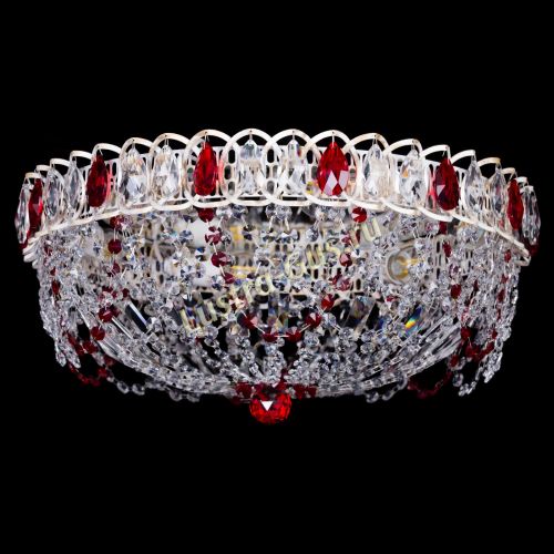 Люстра Каскад Ажур Красная белая в Симферополе Гусь Хрустальный